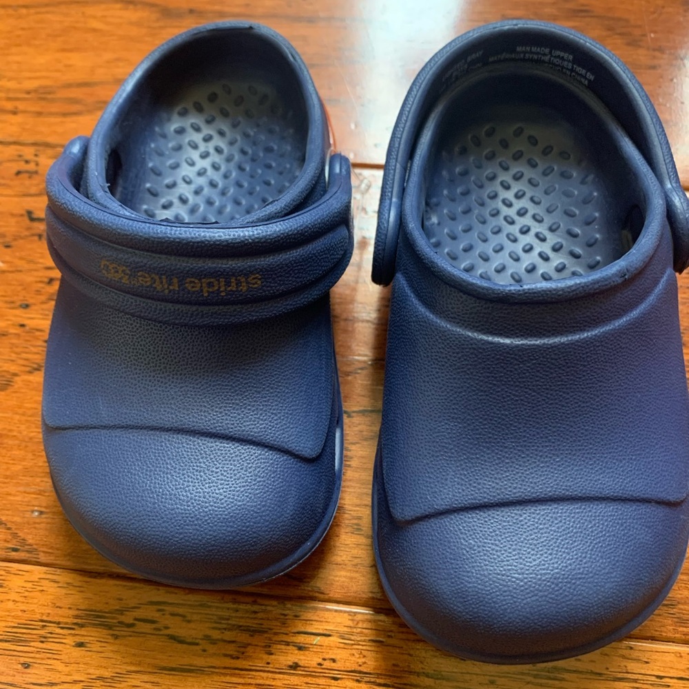 Stride Rite Blue Slippers with Textured Footbeds